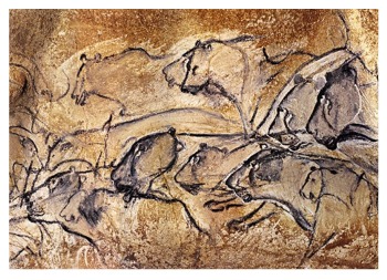 Lion cave paintings from Chauvet